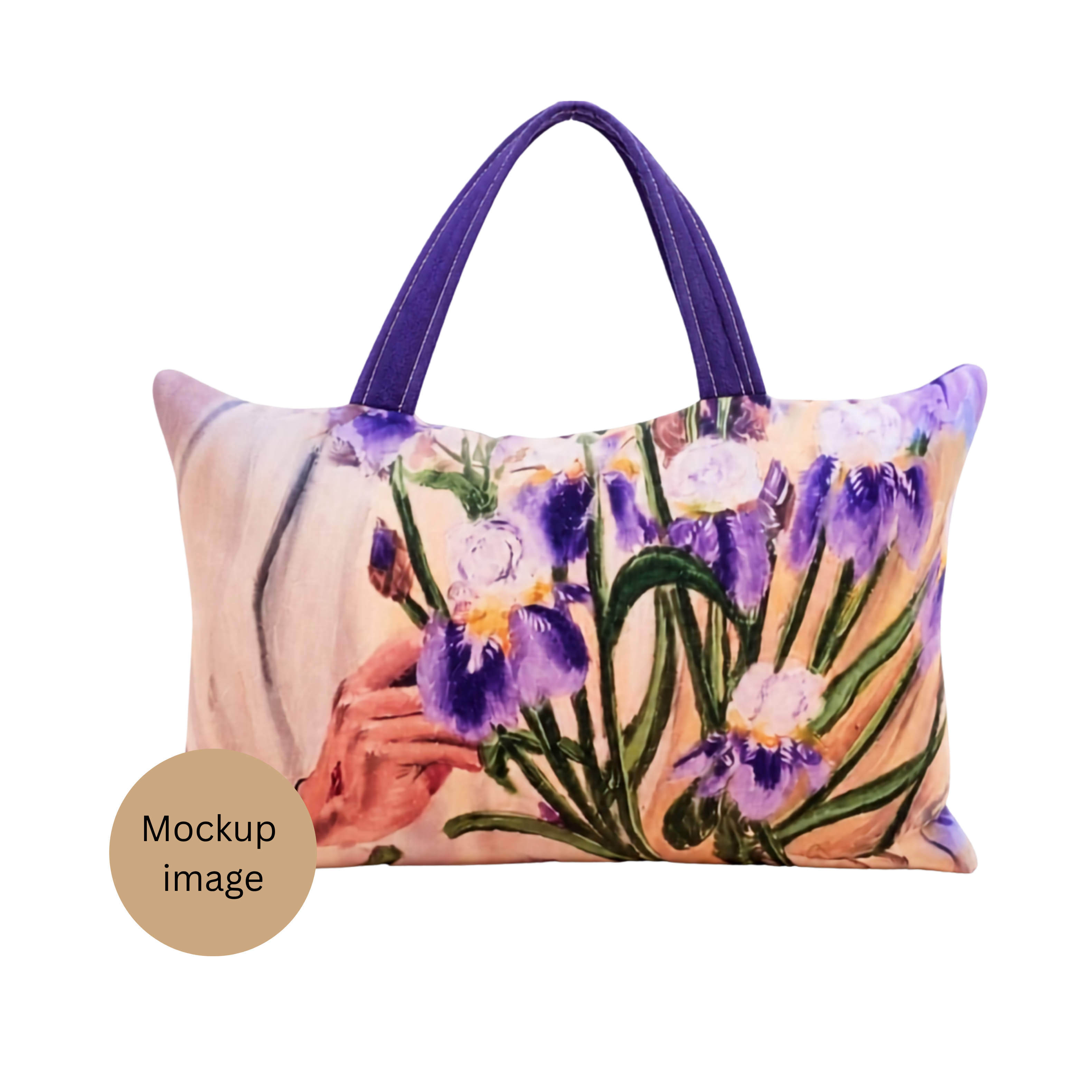 Purple Iris Prophetic Art Prayer Pillow 2 Cor 4:7